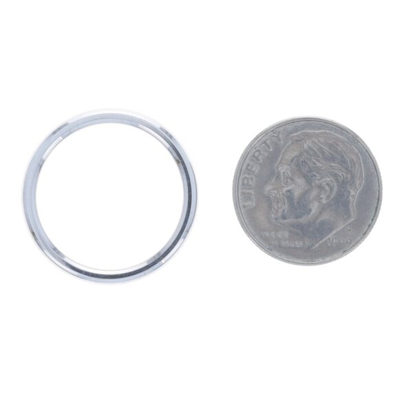 White Gold Wedding Band - 14k Stack Ring - Picture 5 of 6